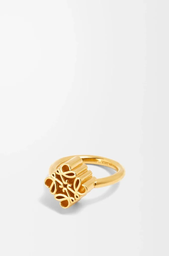 Single Anagram ring in sterling silver Gold Single Anagram ring in sterling silver Gold