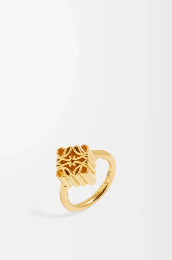 Single Anagram ring in sterling silver Gold Single Anagram ring in sterling silver Gold