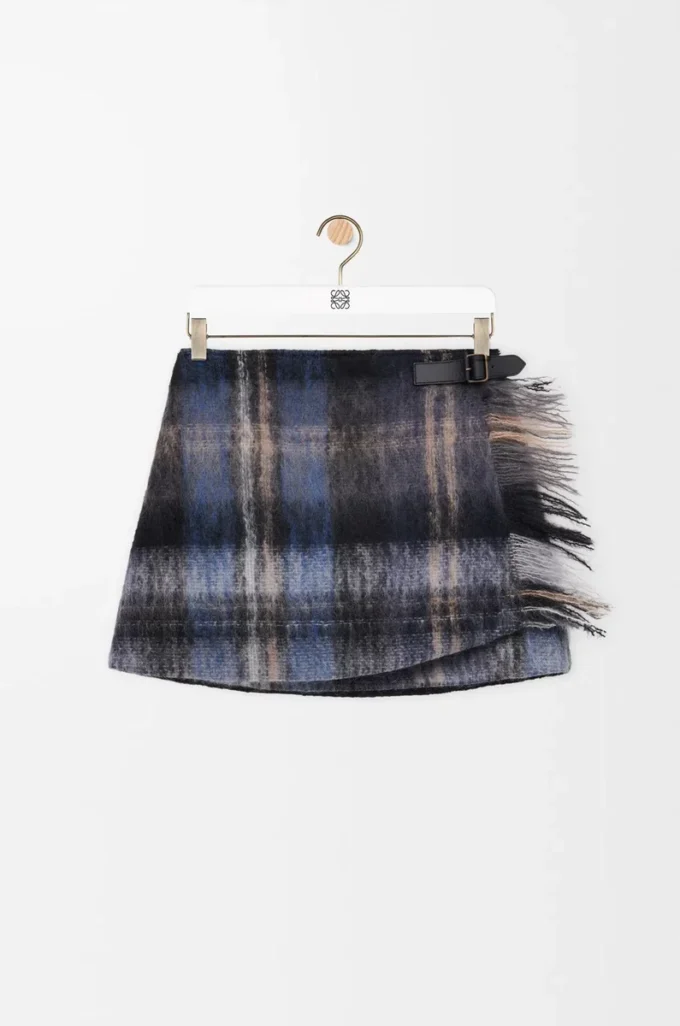 Skirt in mohair and wool blend Blue/Multicolor