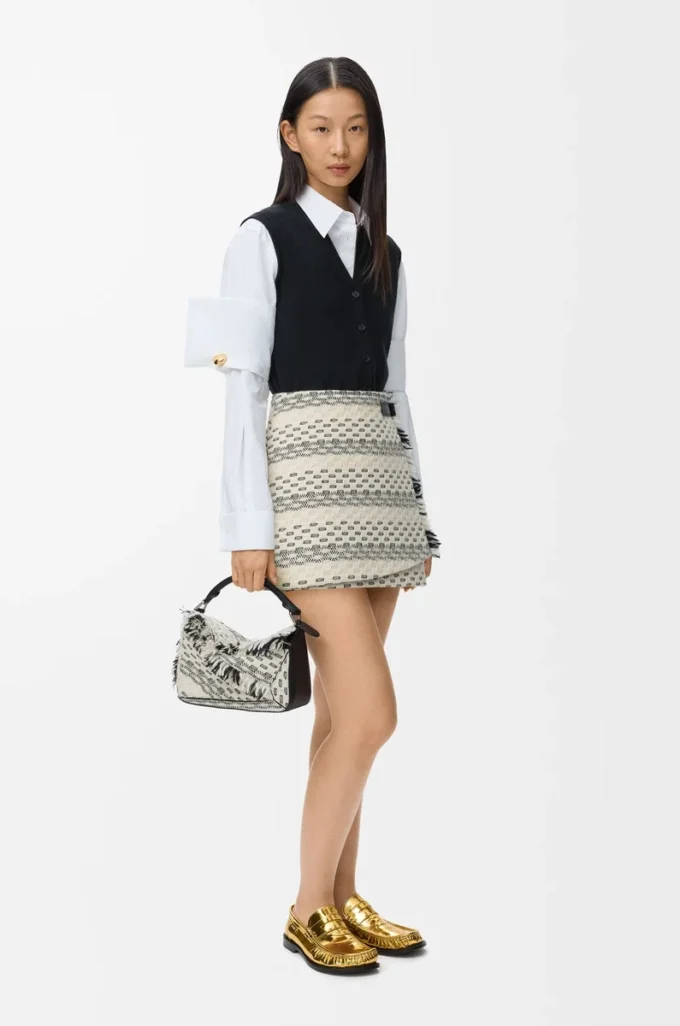 Skirt in wool blend jacquard Black/White Skirt in wool blend jacquard Black/White