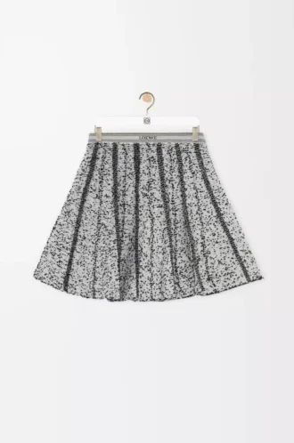 Skirt in wool White/Black