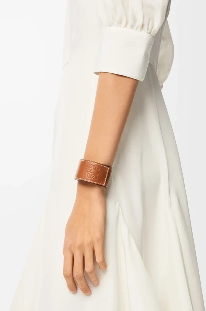 Slap bracelet in calfskin Tan