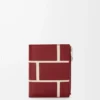 Slim compact wallet in classic calfskin Burnt Red