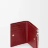 Slim compact wallet in classic calfskin Burnt Red