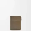 Slim compact wallet in shiny calfskin Dark Khaki Green/Khaki Green Slim compact wallet in shiny calfskin Dark Khaki Green/Khaki Green