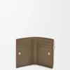 Slim compact wallet in shiny calfskin Dark Khaki Green/Khaki Green Slim compact wallet in shiny calfskin Dark Khaki Green/Khaki Green