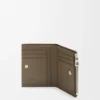 Slim compact wallet in shiny calfskin Dark Khaki Green/Khaki Green Slim compact wallet in shiny calfskin Dark Khaki Green/Khaki Green