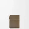 Slim compact wallet in shiny calfskin Dark Khaki Green/Khaki Green Slim compact wallet in shiny calfskin Dark Khaki Green/Khaki Green