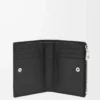 Slim compact wallet in soft grained calfskin Black