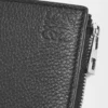 Slim compact wallet in soft grained calfskin Black