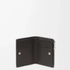 Slim compact walllet in textured classic calfskin Dark Grey Slim compact walllet in textured classic calfskin Dark Grey