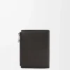 Slim compact walllet in textured classic calfskin Dark Grey Slim compact walllet in textured classic calfskin Dark Grey