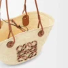 Small Anagram Basket bag in iraca palm and calfskin Natural/Tan
