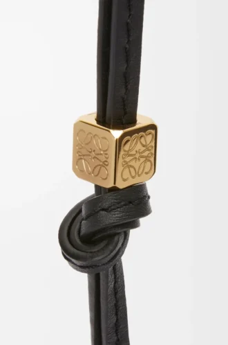 Small Anagram strap in calfskin Black Tonal/Gold
