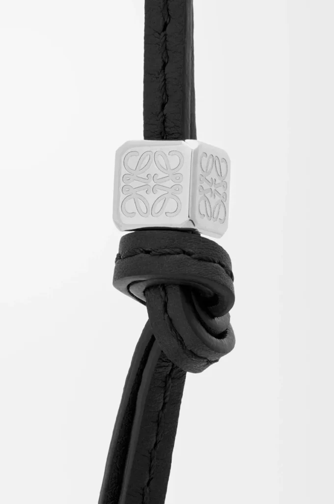 Small Anagram strap in calfskin Black Tonal/Palladium Small Anagram strap in calfskin Black Tonal/Palladium