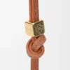 Small Anagram strap in calfskin Tan Tonal/Gold