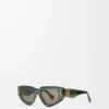 Small Butterfly Screen sunglasses Transparent Dark Green