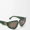 Small Butterfly Screen sunglasses Transparent Dark Green