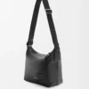 Small Cubi crossbody bag in supple grained calfskin Black