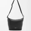 Small Cubi crossbody bag in supple grained calfskin Black