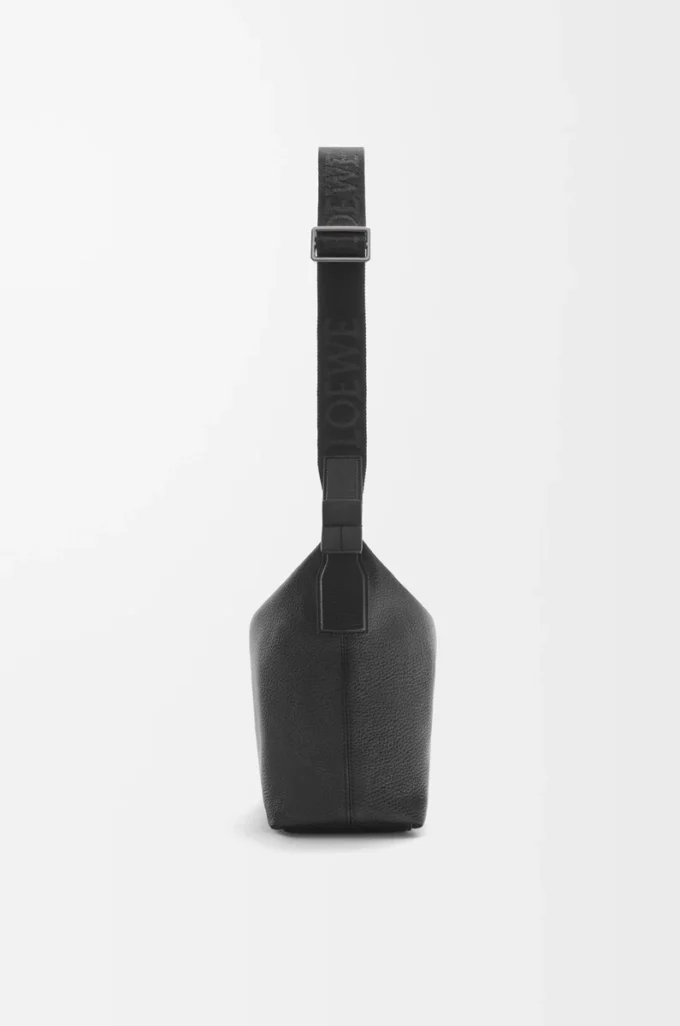 Small Cubi crossbody bag in supple grained calfskin Black