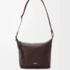 Small Cubi crossbody bag in supple grained calfskin Oxblood