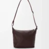 Small Cubi crossbody bag in supple grained calfskin Oxblood