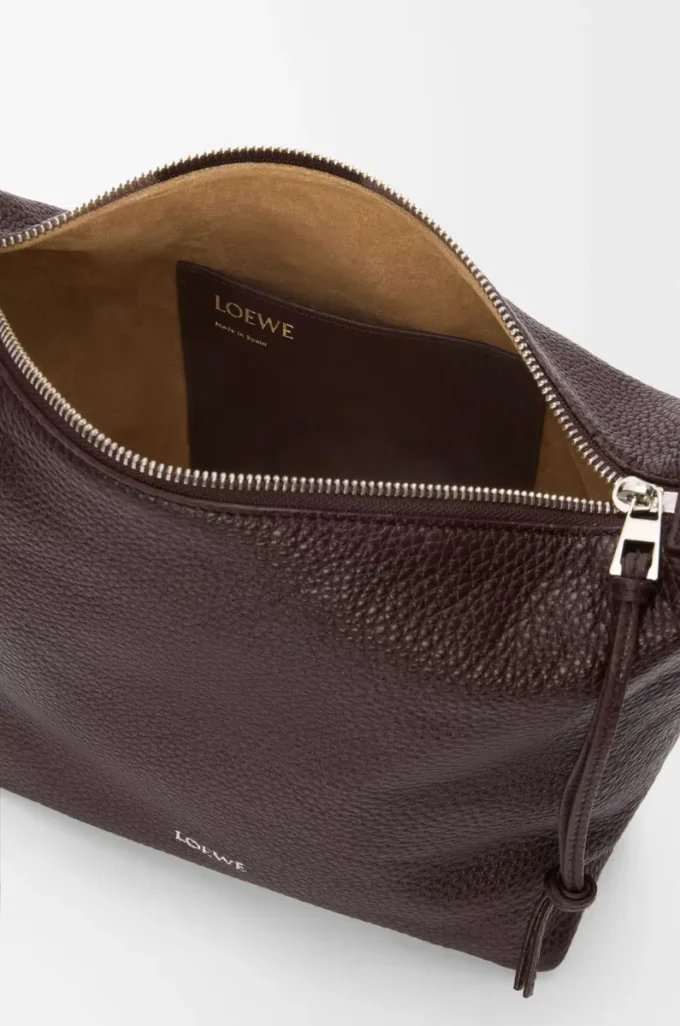 Small Cubi crossbody bag in supple grained calfskin Oxblood