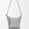 Small Cubi crossbody bag in supple smooth calfskin and jacquard Asphalt Grey