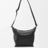 Small Cubi crossbody bag in supple smooth calfskin and jacquard Black