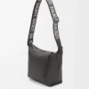 Small Cubi Crossbody bag in supple smooth calfskin and jacquard Dark Grey