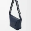 Small Cubi crossbody bag in supple smooth calfskin and jacquard Deep Navy