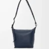 Small Cubi crossbody bag in supple smooth calfskin and jacquard Deep Navy