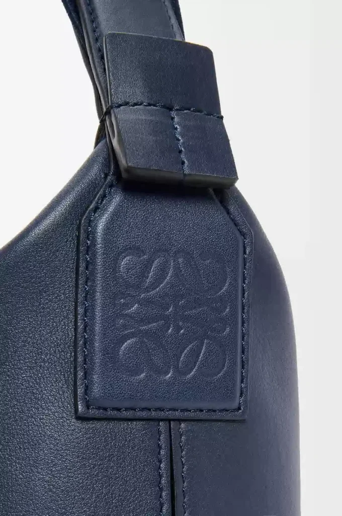 Small Cubi crossbody bag in supple smooth calfskin and jacquard Deep Navy