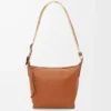 Small Cubi crossbody bag in supple smooth calfskin and jacquard Tan