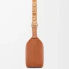 Small Cubi crossbody bag in supple smooth calfskin and jacquard Tan