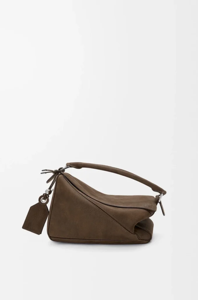 Small Featherlight Puzzle bag in grained nubuck Tundra