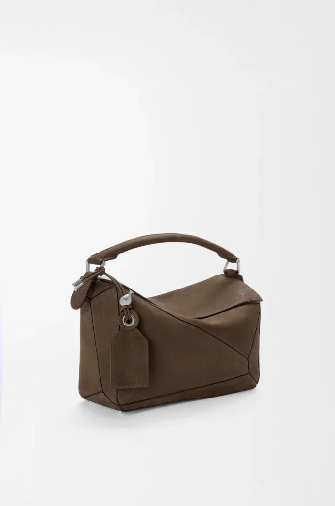 Small Featherlight Puzzle bag in grained nubuck Tundra