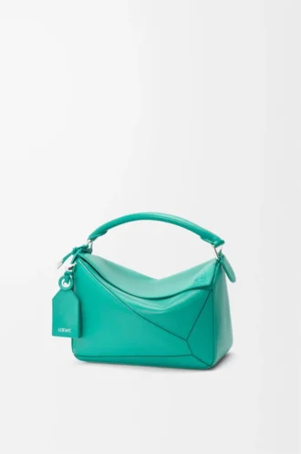 Small Featherlight Puzzle bag in nappa lambskin Aquamarine