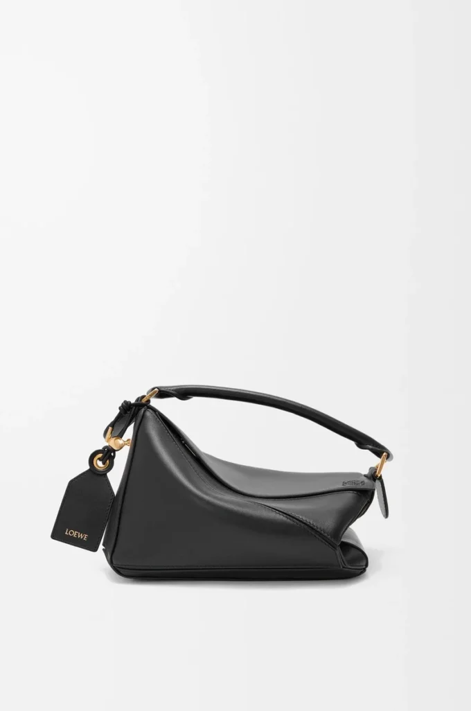 Small Featherlight Puzzle bag in nappa lambskin Black