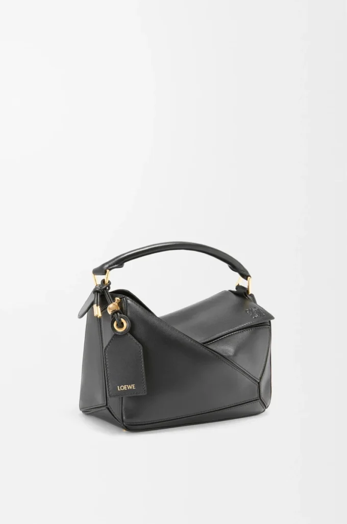 Small Featherlight Puzzle bag in nappa lambskin Black