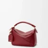 Small Featherlight Puzzle bag in nappa lambskin Burnt Red