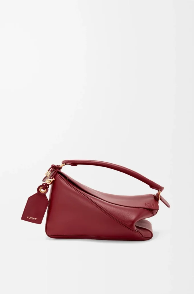 Small Featherlight Puzzle bag in nappa lambskin Burnt Red