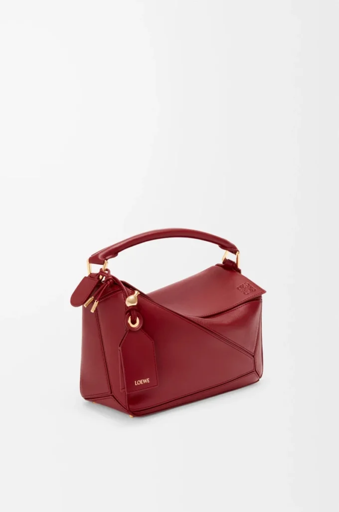 Small Featherlight Puzzle bag in nappa lambskin Burnt Red