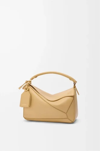 Small Featherlight Puzzle bag in nappa lambskin Dark Butter