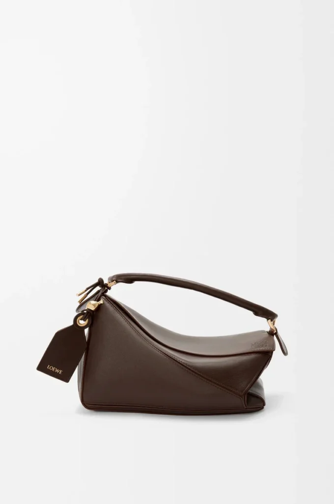 Small Featherlight Puzzle bag in nappa lambskin Dark Chestnut