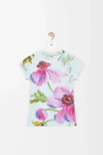 Small fit t-shirt in cotton blend Light Blue/Multicolor Small fit t-shirt in cotton blend Light Blue/Multicolor
