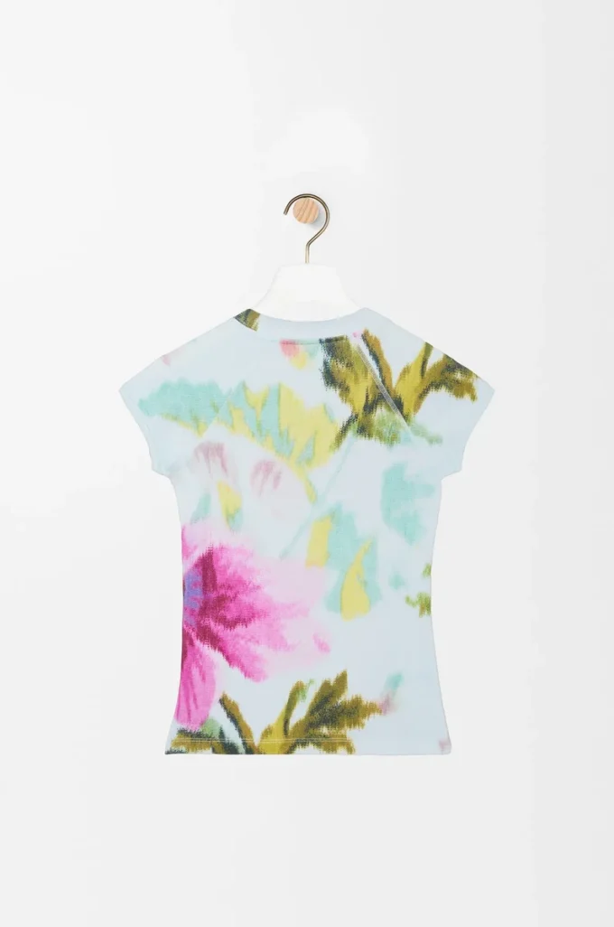 Small fit t-shirt in cotton blend Light Blue/Multicolor Small fit t-shirt in cotton blend Light Blue/Multicolor