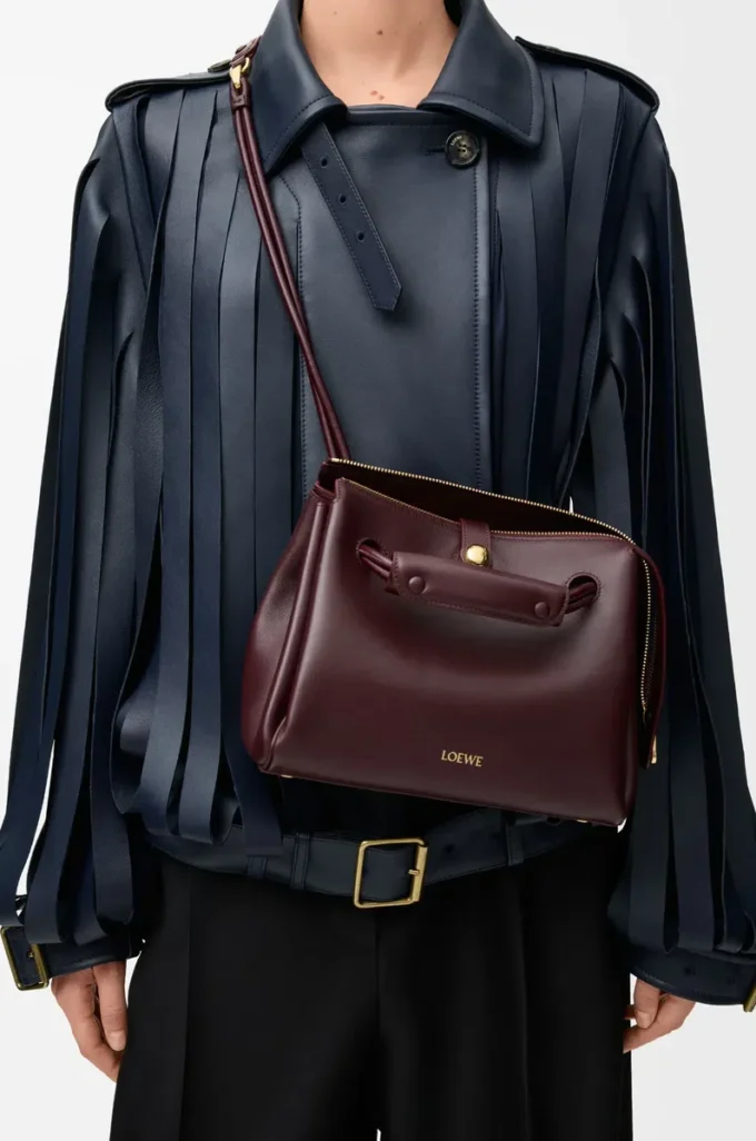 Small Madrid bag in supple calfskin Dark Burgundy Small Madrid bag in supple calfskin Dark Burgundy