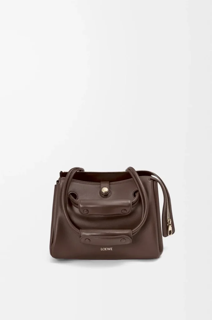 Small Madrid bag in supple calfskin Dark Chestnut Small Madrid bag in supple calfskin Dark Chestnut